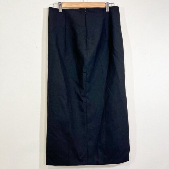 ZARA Pencil Skirt Size M Black Back Zipper Closure High Rise Midi Size Medium - Picture 4 of 8